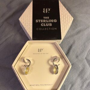 Silver and Lemon Cz Earrings